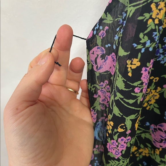 Likely Gio Floral Print Smocked Ruffle Chiffon Midi Dress sz 2 XS Revolve - Picture 11 of 12